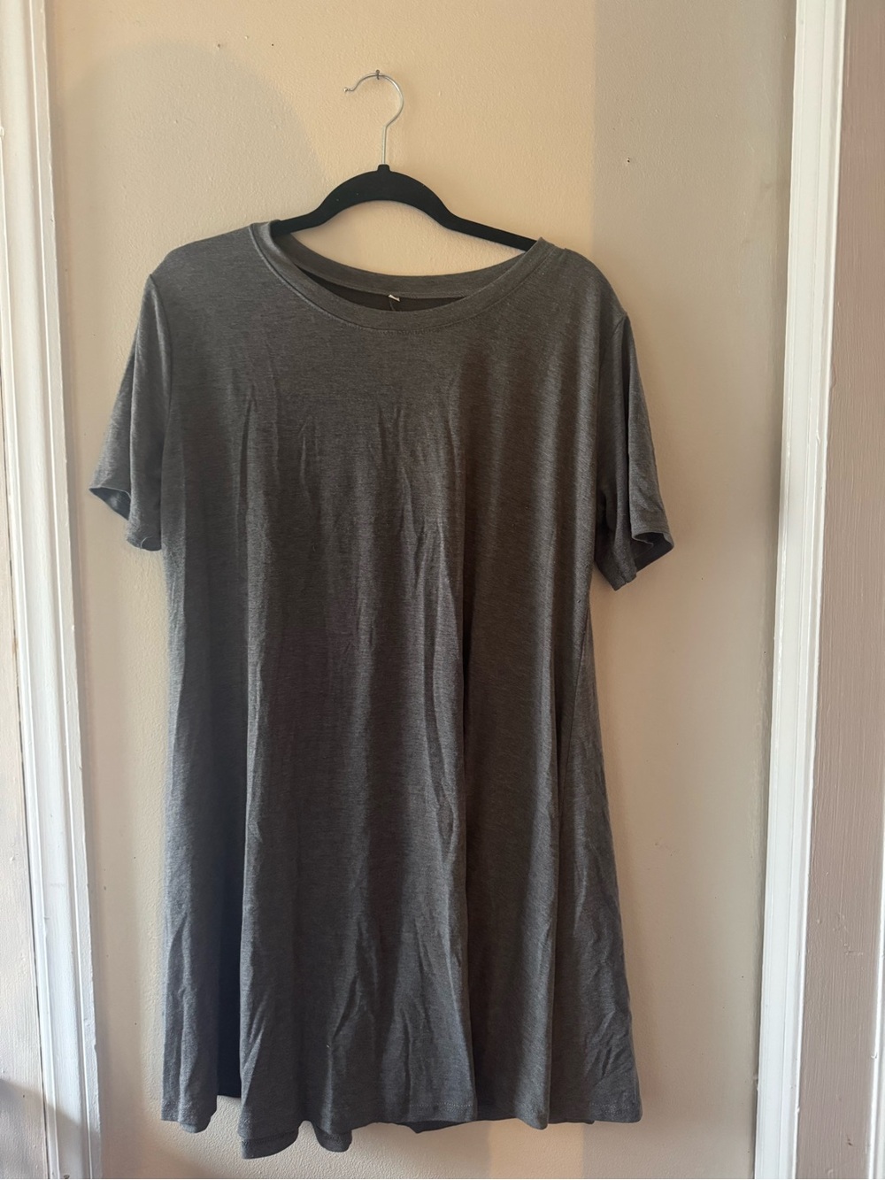 Classic Gray Short-Sleeve Swing Dress